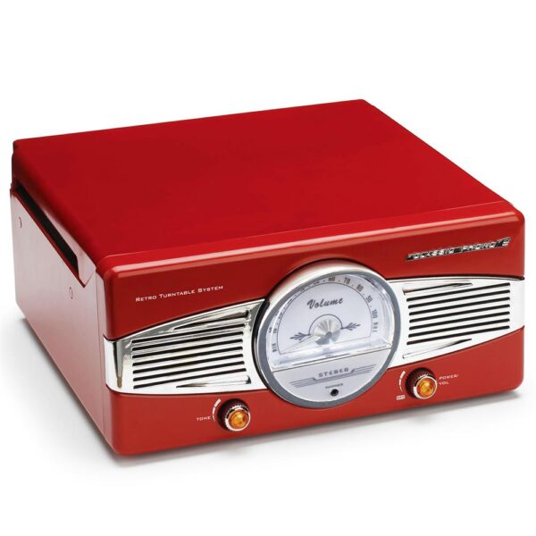 Lenco TT-27 Kırmızı Dahili Hoparlörlü Retro Pikap - Görsel 2