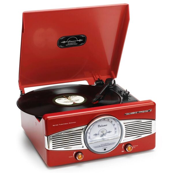 Lenco TT-27 Kırmızı Dahili Hoparlörlü Retro Pikap