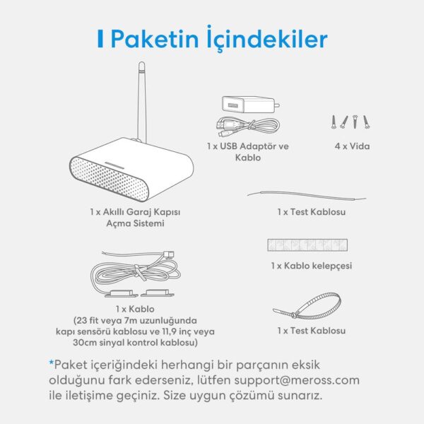 Meross Wi-Fi Uzaktan Kontrollü Akıllı 3 Garaj Kapısı Kontrollü Anahtar - Görsel 5