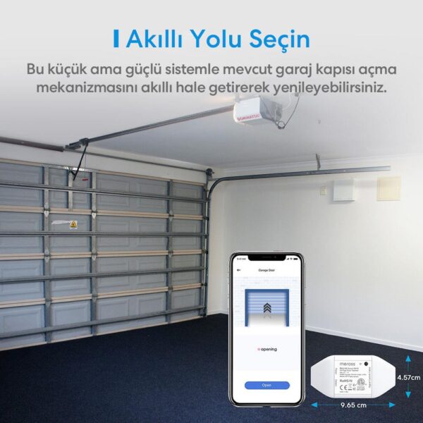 Meross Wi-Fi Uzaktan Kontrollü Akıllı Garaj Kapısı Anahtarı - Görsel 5