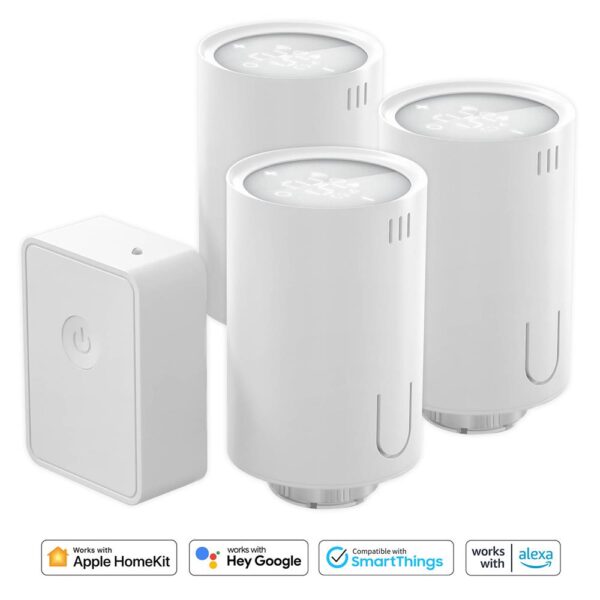 Meross Wi-Fi Uzaktan Kontrollü Akıllı HUB ve 3 Adet Termostat Vana Seti