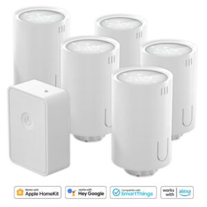 Meross Wi-Fi Uzaktan Kontrollü Akıllı HUB ve 5 Adet Termostat Vana Seti