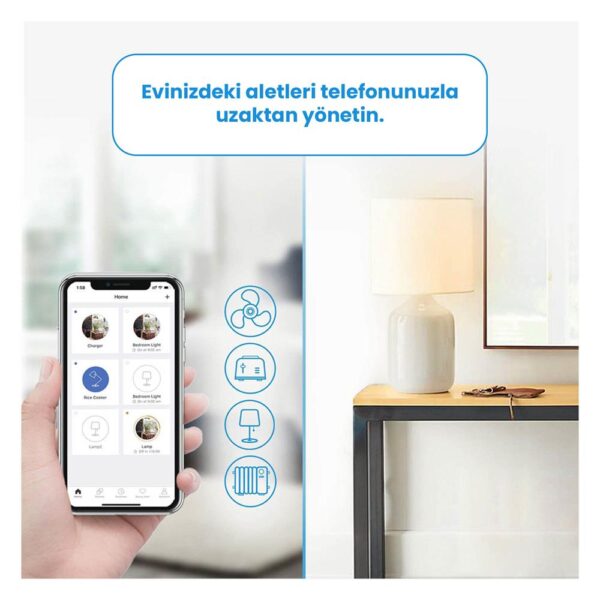 Meross Wi-Fi Uzaktan Kontrollü Akım Korumalı Akıllı Tekli Priz - Görsel 4