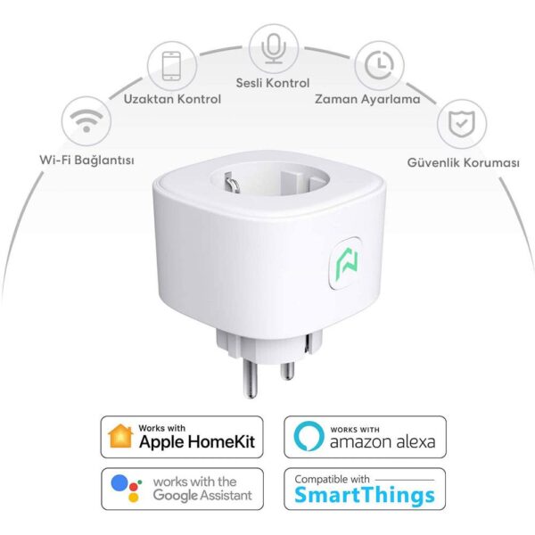 Meross Wi-Fi Uzaktan Kontrollü Akım Korumalı Akıllı Tekli Priz - Görsel 5