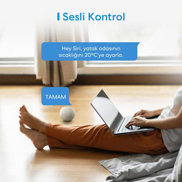 Meross Wi-Fi Uzaktan Kontrollü Yerden Isıtmalı Elektrik Bağlantılı Akıllı Termostat - Görsel 6