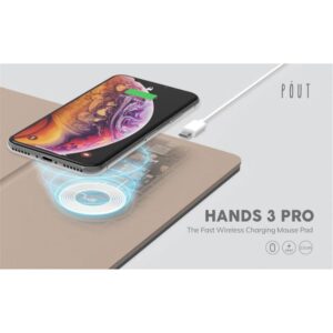 Pout Hands III Pro Krem Wireless Hızlı Şarj Özellikli Mouse Pad - Görsel 2