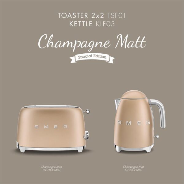 Smeg 50'S Style Special Edition Mat Gold Kettle ve 1x2 Ekmek Kızartma Makinesi Seti - Görsel 4