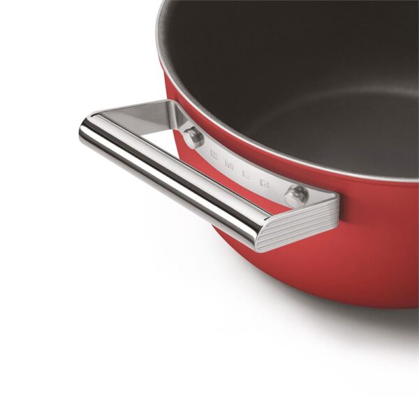 Smeg Cookware 50'S Style Kırmızı Cam Kapaklı 24 cm Tencere - Görsel 3