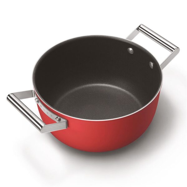 Smeg Cookware 50'S Style Kırmızı Cam Kapaklı 24 cm Tencere - Görsel 4