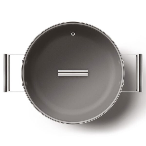 Smeg Cookware 50'S Style Kırmızı Cam Kapaklı 28 cm Pilav Tenceresi - Görsel 7