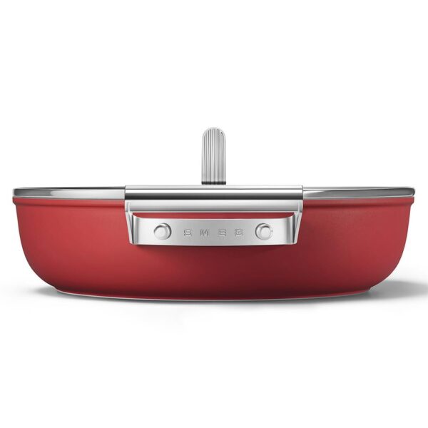 Smeg Cookware 50'S Style Kırmızı Cam Kapaklı 28 cm Pilav Tenceresi - Görsel 8