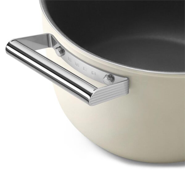 Smeg Cookware 50'S Style Krem Cam Kapaklı 26 cm Tencere - Görsel 4