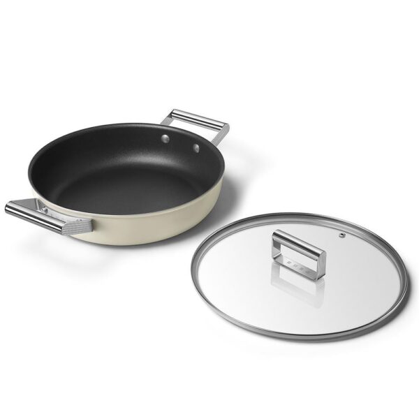 Smeg Cookware 50'S Style Krem Cam Kapaklı 28 cm Pilav Tenceresi - Görsel 6