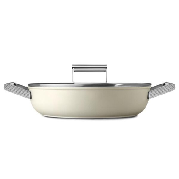Smeg Cookware 50'S Style Krem Cam Kapaklı 28 cm Pilav Tenceresi