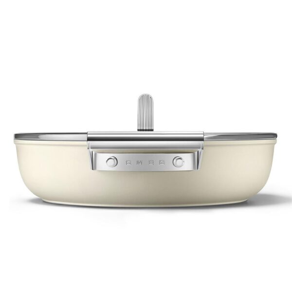 Smeg Cookware 50'S Style Krem Cam Kapaklı 28 cm Pilav Tenceresi - Görsel 8