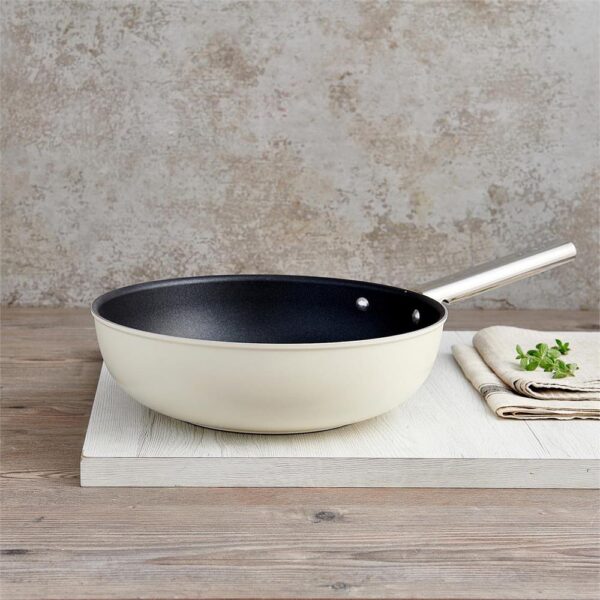 Smeg Cookware 50'S Style Krem WOK 30 cm Tava - Görsel 7