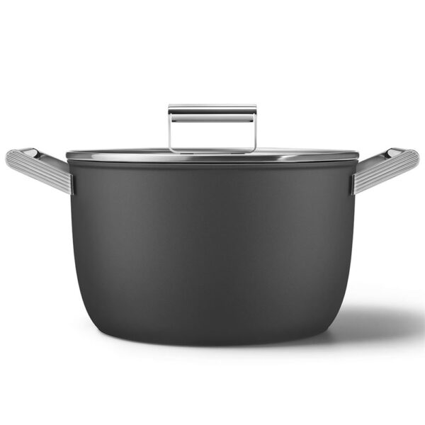 Smeg Cookware 50'S Style PRIMA Siyah 4'lü Tencere&Tava Seti - Görsel 6
