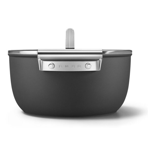 Smeg Cookware 50'S Style Siyah Cam Kapaklı 24 cm Tencere - Görsel 2