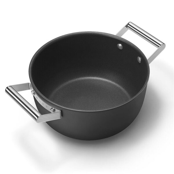 Smeg Cookware 50'S Style Siyah Cam Kapaklı 24 cm Tencere - Görsel 5
