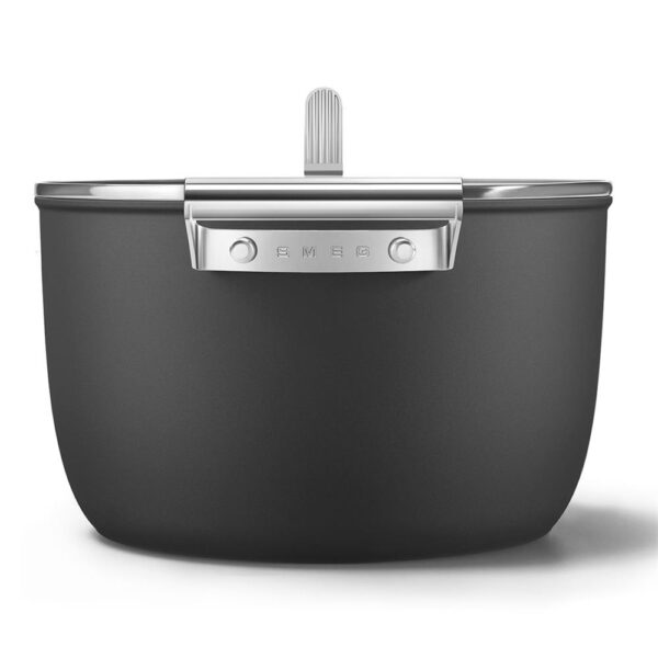Smeg Cookware 50'S Style Siyah Cam Kapaklı 26 cm Tencere - Görsel 3