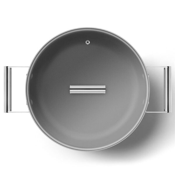 Smeg Cookware 50'S Style Siyah Cam Kapaklı 28 cm Pilav Tenceresi - Görsel 7