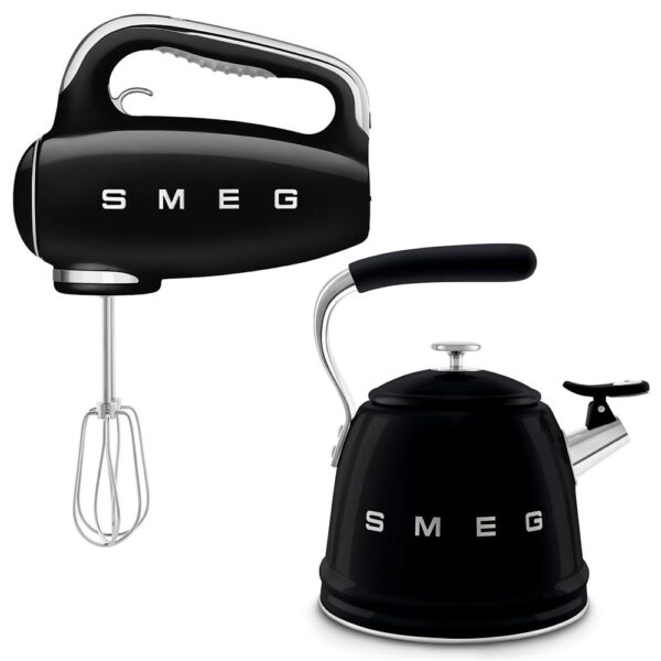 Smeg Siyah Retro El Mikseri ve Kettle Mutfak Seti