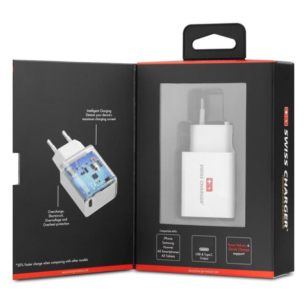 Swiss Charger 25W Type-C Şarj Adaptörü Hızlı Şarj Cihazı - Görsel 4