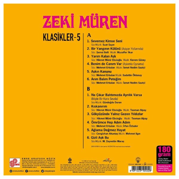 Zeki Müren - Zeki Müren Klasikleri 5 LP Plak - Görsel 2